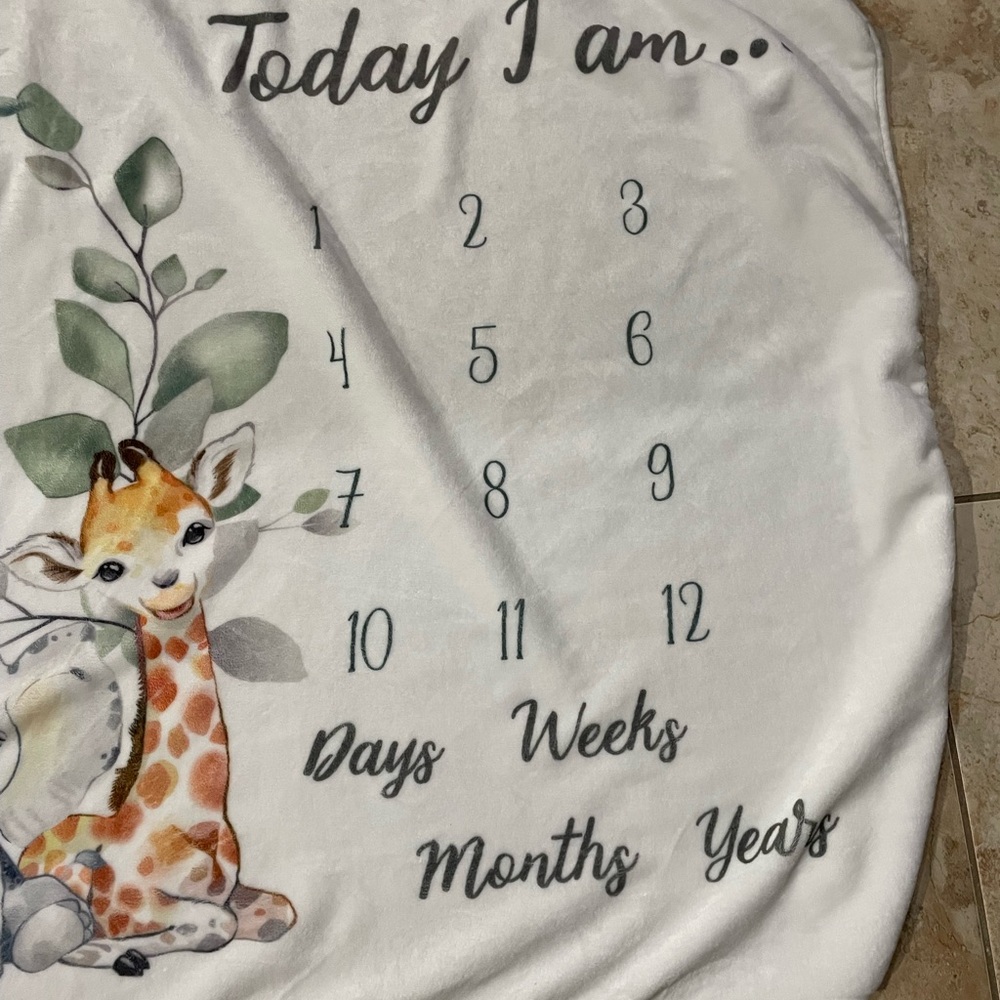 Baby Milestone Blanket with Giraffe Design